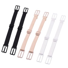 Bra Strap Clips,6 pcs Non Slip Elastic Bra Strap Clips Holder Adjustable Bra Strap Holders for Women Ladies Girls Black Flesh Color and White