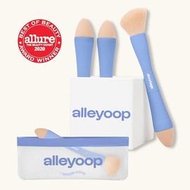 ALLEYOOP Brocha De Maquillaje De Viaje 4 En 1 Multitarea - Esponja De Maquillaje Todo En Uno, Sombra De Ojos, Cejas, Delineador Y Brocha Para Mezclar Rubor Para Base, Corrector Y Polvo - Cobertura Con
