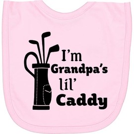 inktastic I'm Grandpa's Lil' Caddy- Golf for Kids Newborn Bib Pink 2c4dc
