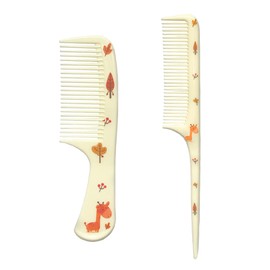 Small Cute Hair Comb,2 Piece Mini Hair Comb Set Toddler Combs Set for Girls Boys Kids Fine Tooth Rat Tail Comb Portable Plastic Hairdressing Combs Gift For Wet And Dry Hair (Yellow horse)