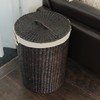 Furnnylane Hand-Woven Wicker Laundry Basket with Lid, 20 Gal (75