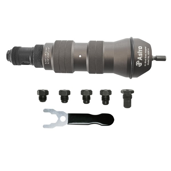 Astro Pneumatic Tool ADR14 XL Blind Rivet Adapter Kit - 1/4" Capacity