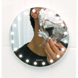 GLAMCOR HOME Shaving Mirror - COLOR: WHITE, MAGNIFICATION: 1X