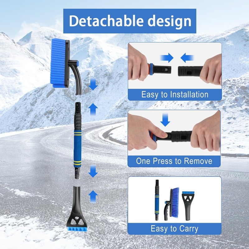 Extendable Snow Brush & Ice Scraper for Car Windshield –