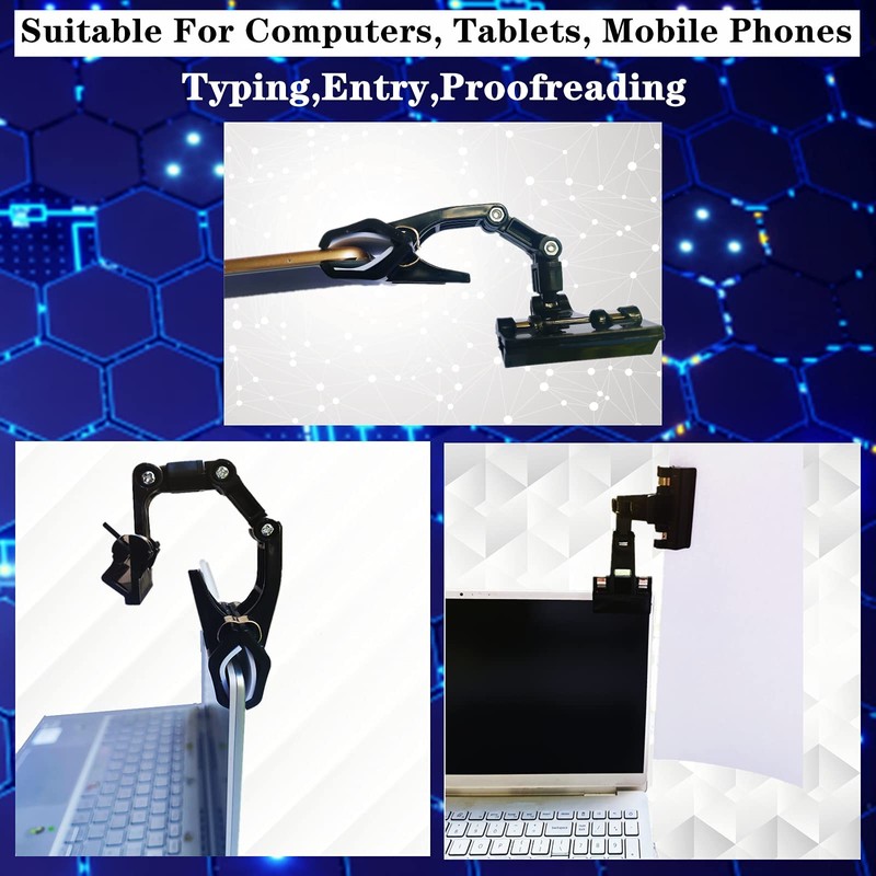 Adjustable Document Holder for Typing, Rotatable Paper Copy Holder Clip,Handy