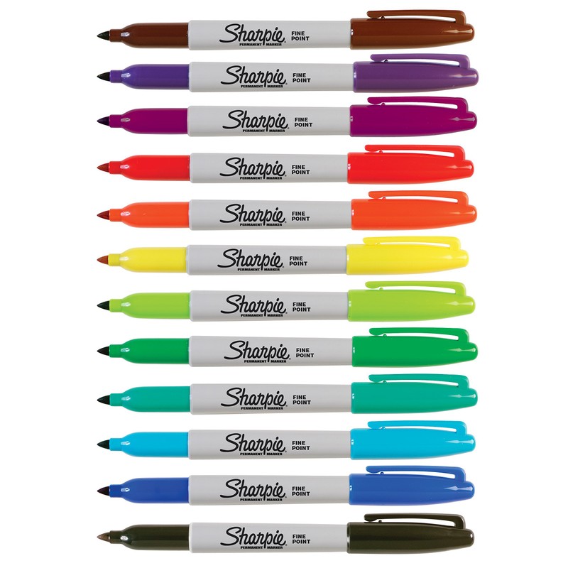 Sharpie Fine Point Permanent Marker,Assorted Classic,12-Count