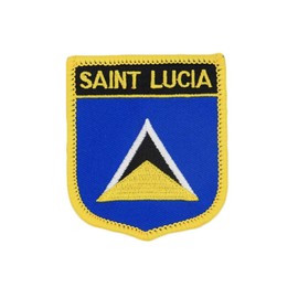 Ruoming 1 PCS Saint Lucia Flag Patches Iron On or Sew On Embroidered Tactical Military National Saint Lucia Patch