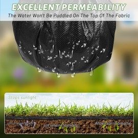 FYFMFER 4FT x 50FT Weed Barrier Landscape Fabric,3.2oz Premium Heavy Duty Woven Cloth for Garden,Ground Cover Geotextile Fabric for Gardening, Farming with 10 U-Shaped Securing Pegs