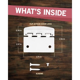 Jack N’ Drill Flip Action Door Lock (6 Pack)- Reversible Privacy Door Locks with Anti Lockout Screw for Child Proofing and Home Defense, Easy to Install and Durable Lock for Interior Swing-in Doors