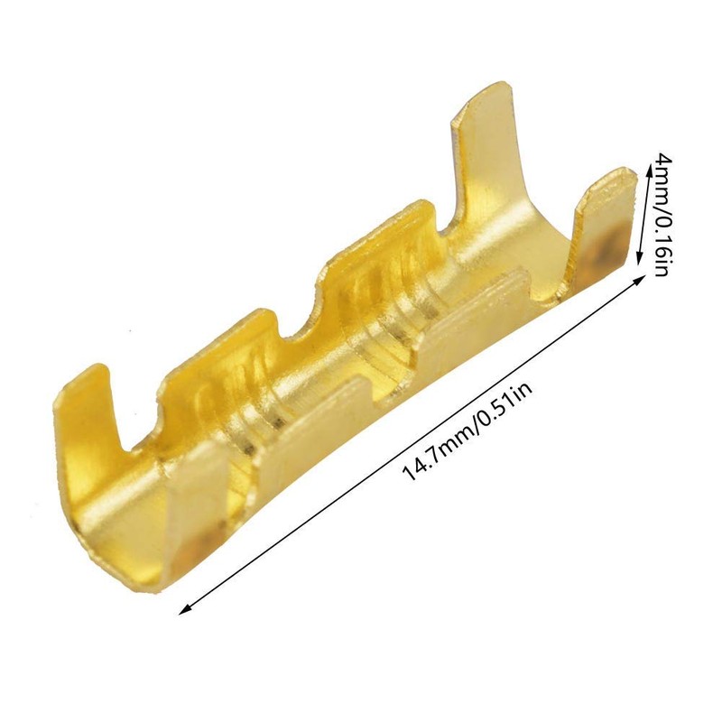 100 Pieces Butt Connectors Brass Wire Terminals Crimp Connector, Electrical