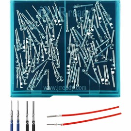 JRready ST6256 German DTM Pin & Socket Punched Contacts Kit 50 Pairs Size 20 Male Pins and Female Sockets Wire Thickness 16-20AWG for HDP20 HD30 DRC DTM DRB Strike and JIFFY SPLICE Series