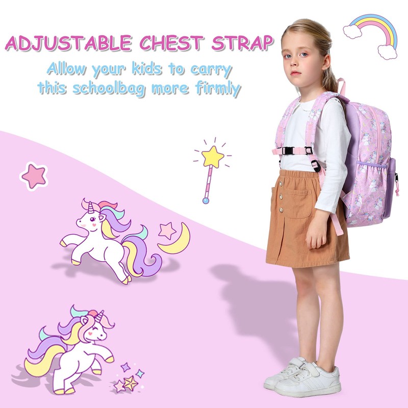 Kids Backpack for Girls, Kasqo Cute Lightweight Water Resistant Toddler