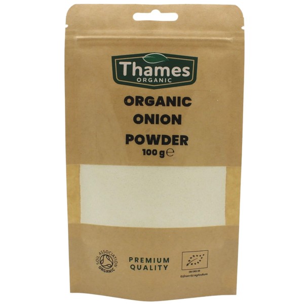 Organic Onion Powder - 100g of Flavorful & Versatile Seasoning - No Additives, No Preservatives - Vegan, Non-GMO, Certified Organic - Perfect for Cooking, Baking, and Seasoning - Thames Organic