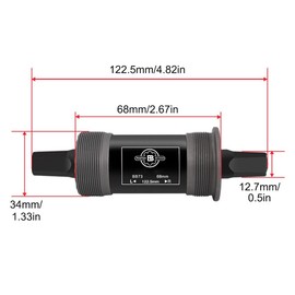DONGKER Bottom Bracket,Bicycle Bottom Axle, 68mm Bicycle Threaded Bottom Bracket for Square Tapered Spindle Crank