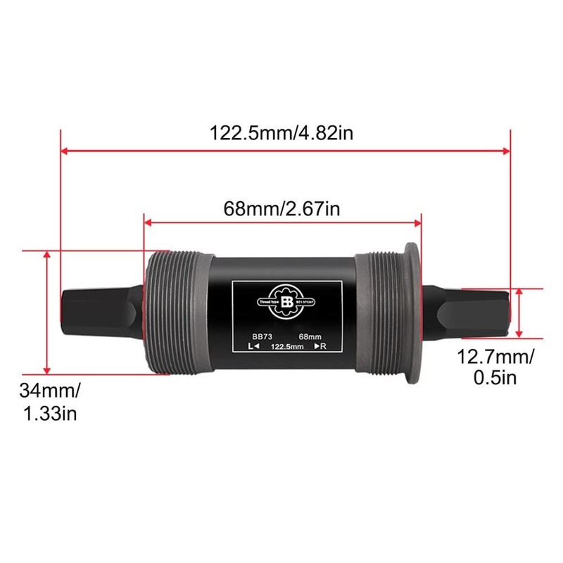 DONGKER Bottom Bracket,Bicycle Bottom Axle, 68mm Bicycle Threaded Bottom Bracket