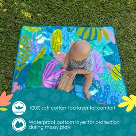 Rudie Nudie Baby Play Mat, Large Waterproof Playmat for Floor Play and Crawling, Foldable Portable and Machine Washable, Sensory and Tummy Time Activities, Baby Mat for Floor, 51" x 51"