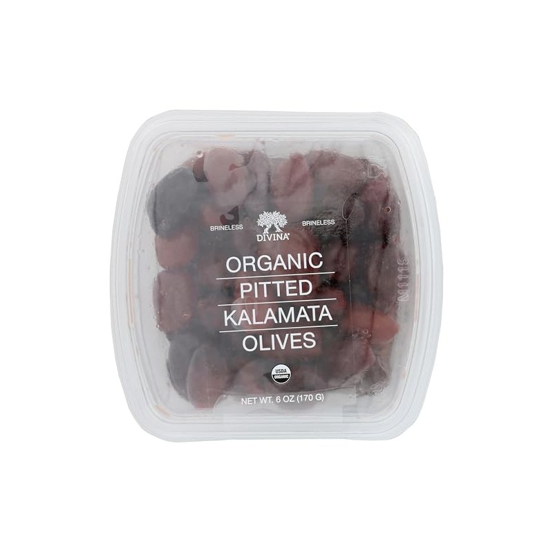 Divina, Organic Pitted Kalamata Olives, 6 Ounce