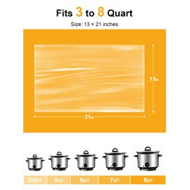 SMARTAKE Slow Cooker Liners, Crockpot Liner 13"x 21" Crockpot Liners Disposable Crock Pot Bags, Fit 3QT to 8QT for Slow Cooker, Crockpot, Cooking Trays, Suitable for Oval & Round Pots, 10 Liners