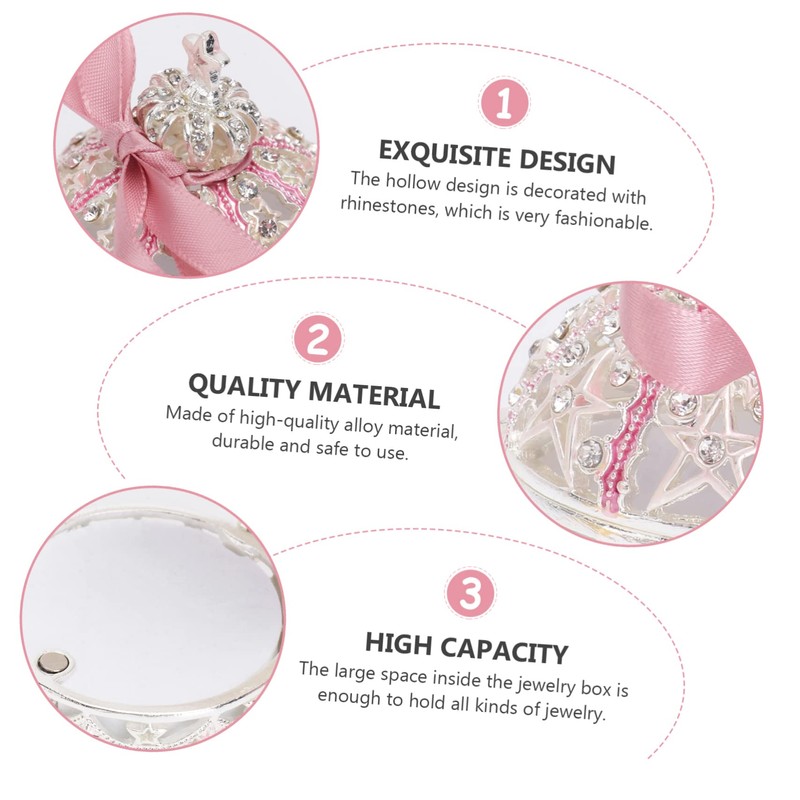 DOITOOL Elegant Princess Crown Ring Jewelry Box Holder for Rings