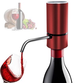 Electric Wine Dispenser, Aerator, Pourer & Vacuum Wine Pump, Portable One Button Automatic Wine Aerator for Quick decanting, Improving Wine Taste & Aroma, Gifts for Men & Women Wine Lovers (Red)