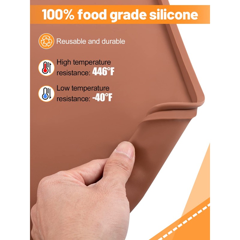 Aulock 6 Pcs Silicone Food Dehydrator Sheets with Edge, Compatible