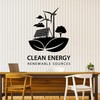 Vinyl Wall Decal Words Clean Energy Renewable Sources Solar Icon