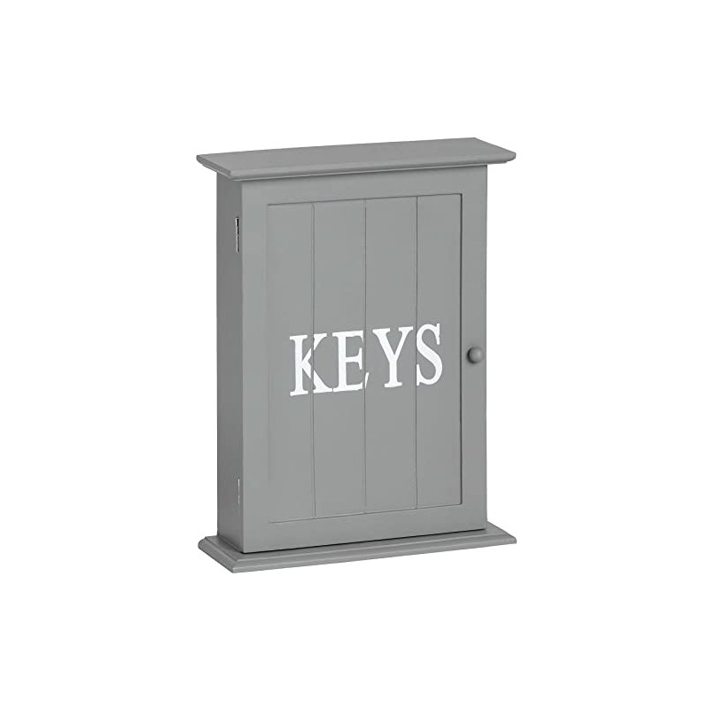 Grey Gray Wooden Key Box Holder Cabinet Wallmounted or Freestanding
