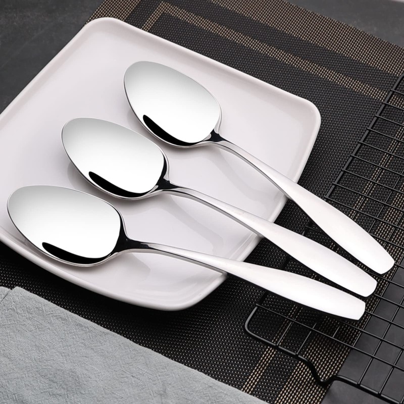 Jekiyo Set of 6 Large Stainless Steel Serving Spoons