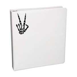 Bargain Max Decals Peace Sign Skeleton Hand Decal Notebook Car Laptop 5.5" (Black)