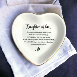 HatafaFurni To My Daughter Ring Dish Gift, Ring Dish For Bride From Mother in law, Women Jewelry Dish, Daughter Birthday Gift, Daughter In Law Gifts, Son Trinket Tray for Men (Daughter in law)