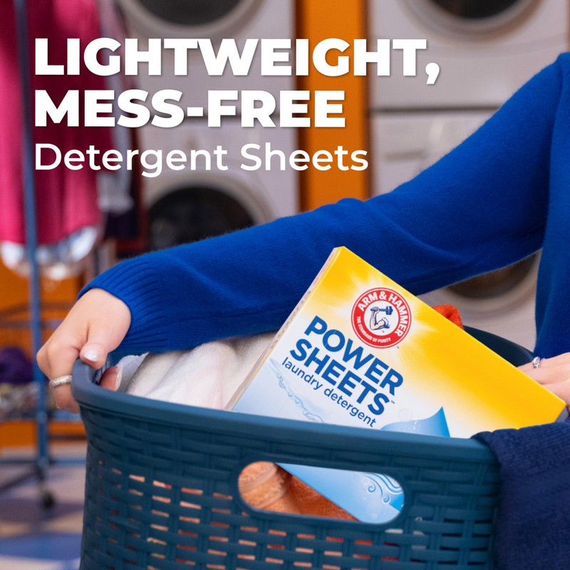 ARM & HAMMER Power Sheets Laundry Detergent, Fresh Breeze Scent,