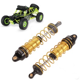 Tissting 2-Piece RC Shock Absorber, 115 mm / 4.5 Inch Oil Pressure Adjustable Assembled RC Damper Set with Springs for Axial SCX10 90046 AXI03007 1/10 RC Crawler Car (Glod)