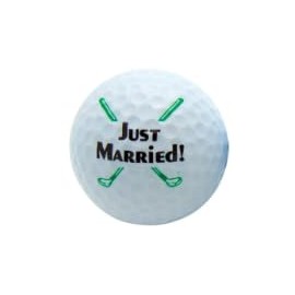 Westmon Works Just Married Golf Ball for Groom Newlywed Novelty Gift for Newly Married Man