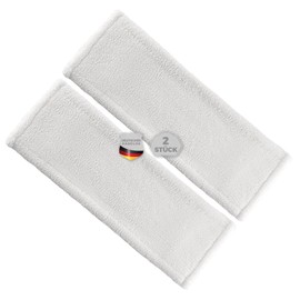 Thometzki Microfibre Mop 40 cm White Replacement for Mop Folding Holder Mop Cover for Sealing Cleaning Flooring such as Laminate Floorboards, Tile Feudel, Floor Mop Replacement Cover (2)