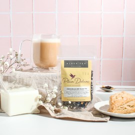 Plum Deluxe Creme Brulee Earl Grey Black Tea, Premium Loose Leaf Tea, Seeps 60-80 Cups of Hot or Iced Tea, Gourmet Dessert Tea, Sweetener and Dairy Free, No Artificial Flavors, 4 oz Resealable Pouch