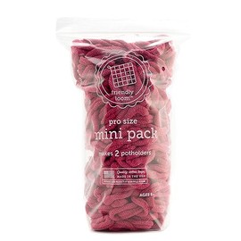 Harrisville Designs Friendly Loom Potholder Cotton Loops 10 Inch Pro Size Loops Make 2 Potholders, Weaving Crafts for Kids and Adults-Pink