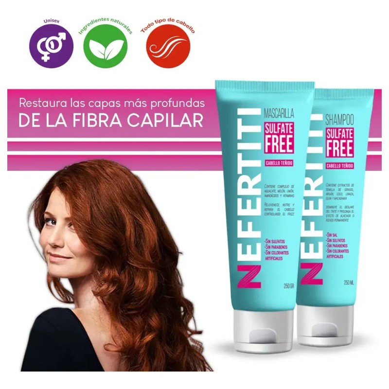 Nefertiti Shampoo Y Mascarilla Sulfate Free Cabello Teñido