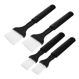 Luxshiny 4pcs Nylon Bristle Pastry Brush Set 2 & 2 Small Plastic Grip Brushes for Basting Baking and BBQ Cooking Ideal for Marinades and Sauces