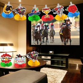 8 Pcs Derby Centerpieces, Derby Party Supplies,3D Horse Racing Decorations Table, Derby Table Decorations, Derby Party Decorations for Horse Racing Party cocomigo