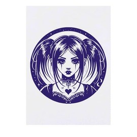 'Cute Goth Girl' Temporary Tattoo - Water Resistant, Skin-Safe, Non-Toxic Transfer (TO00084673)