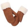 Harssidanzar Mitten Gloves For Mens,Winter Cold Weather Sheepskin Shearling Heated