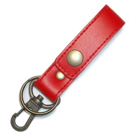 Leather Workshop Satou Keychain, Belt Loop, Genuine Leather, Keyring, Men's, Leather, Belt, Made in Japan, red