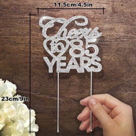 Sweet 16 Decoración para tarta para 16 años de cumpleaños o 16 aniversario de boda con diamantes de imitación, color plateado (dorado), 85