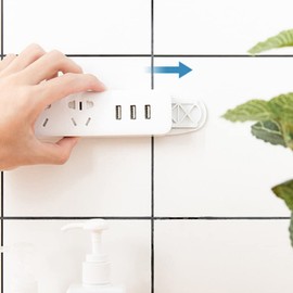 Operitacx Klebesteckdosenhalter 12 Stück Stanzfreie Steckdosenleiste Aufhänger Steckdosenfixierer Kabel Desktop-Management Überspannungsschutz Mobile Steckdosenhalterung Ständer Wandmontage