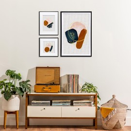 FrameWorks 5x7 Matted to 4x6 Picture Frame - Black Aluminum Picture Frames with Tempered Glass, Poster Frames with Removable Mat, Photo Frame with Strong Corners, Picture Frame for Gallery Wall