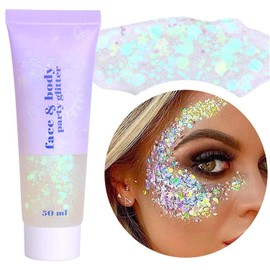 99.9% Glitter Effects Body Glitter Gel BISHENGYF - 50 m Glitter Face, Chunky Glitter Gel, Long-Lasting Glitter Chunky Gel for Festival Masquerade Birthday Makeup