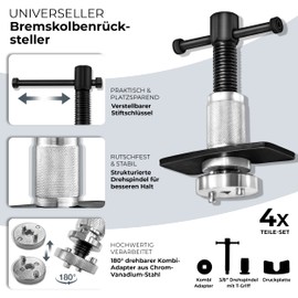 TRESKO Brake Piston Reset Tool Set for Brake Disc, Brake Shoe or Pad Replacement, 3 Piece Car Tool Set, Universal