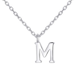 Philip Jones Sterling Silver Initial M Necklace