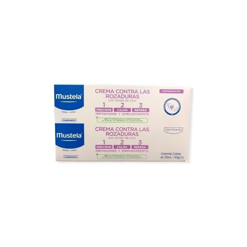 Crema Contra Rozaduras Mustela 2 Pzas De 165g C/u