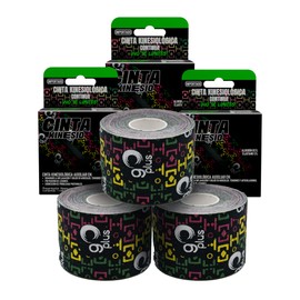 3 Pack Cinta Kinesiologica Negra 5 m Go Plus